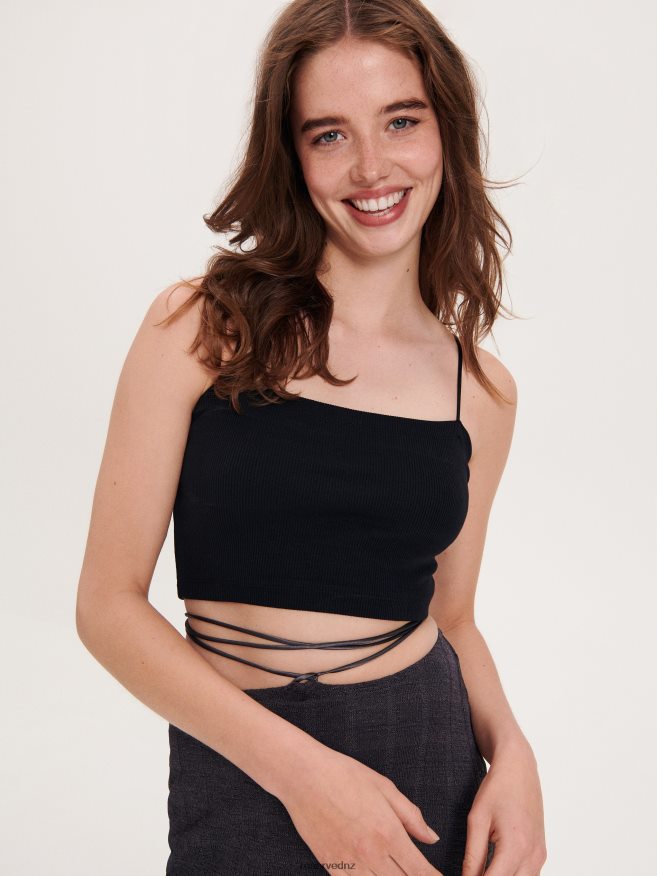 Reserved Women Cami Crop Top P6H08T528 Apparel Black