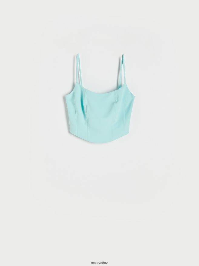 Reserved Women Corset Top P6H08T339 Apparel Aqua