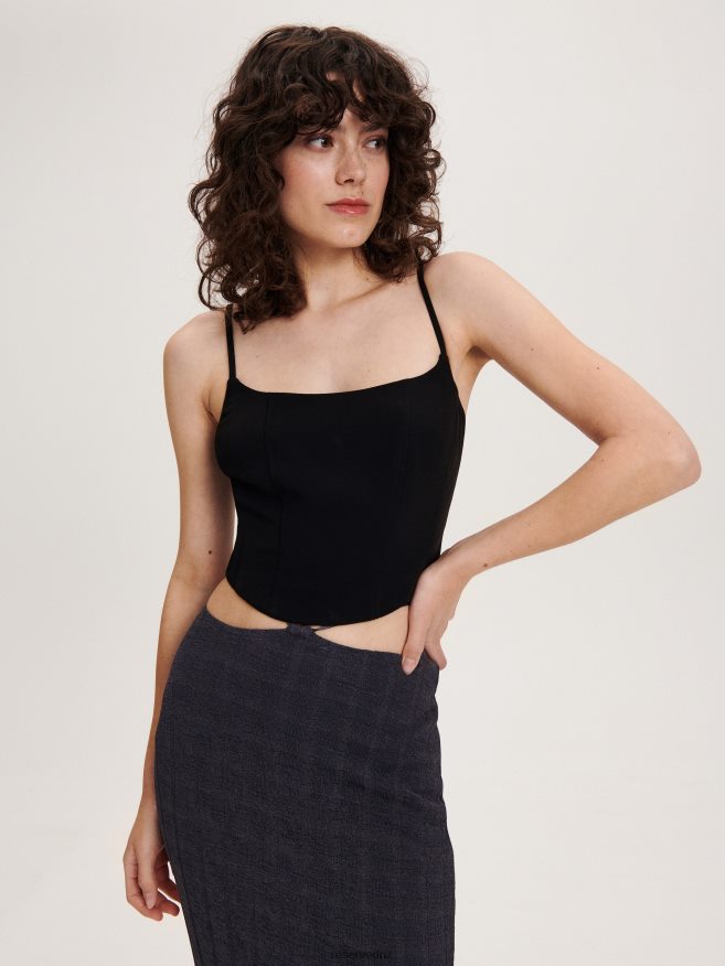 Reserved Women Corset Top P6H08T362 Apparel Black