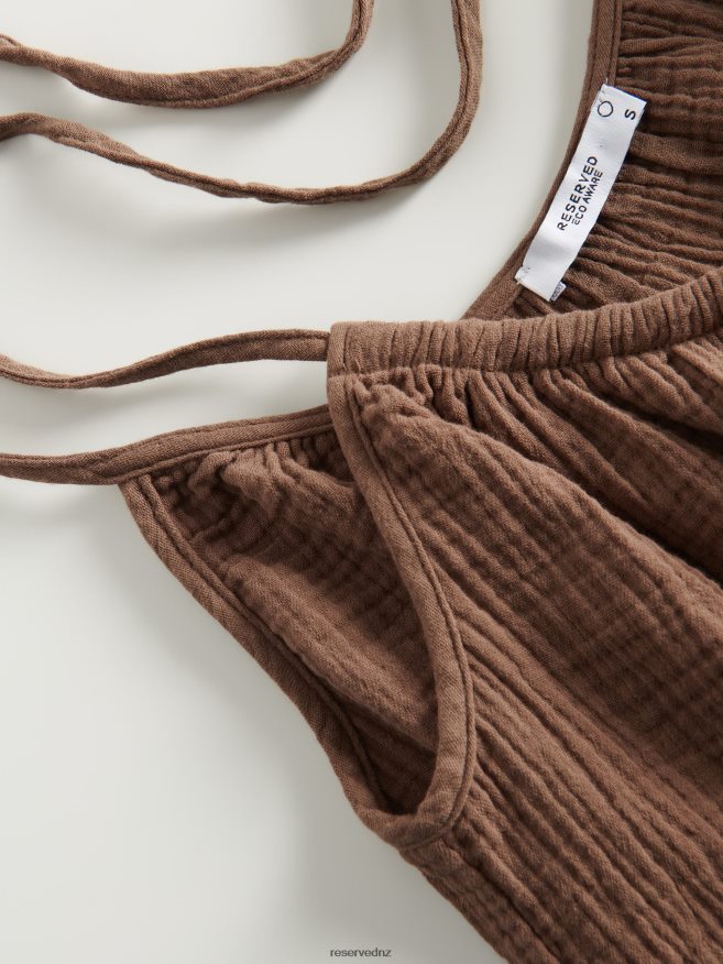 Reserved Women Cotton Top P6H08T329 Apparel Brown