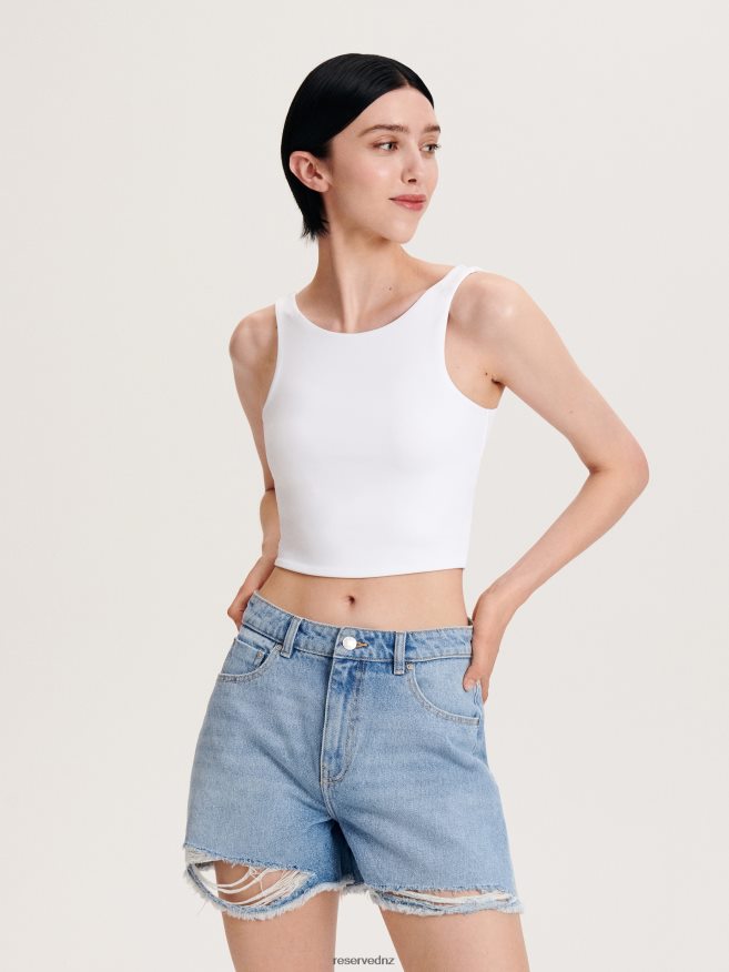 Reserved Women Crop Top P6H08T509 Apparel Cream