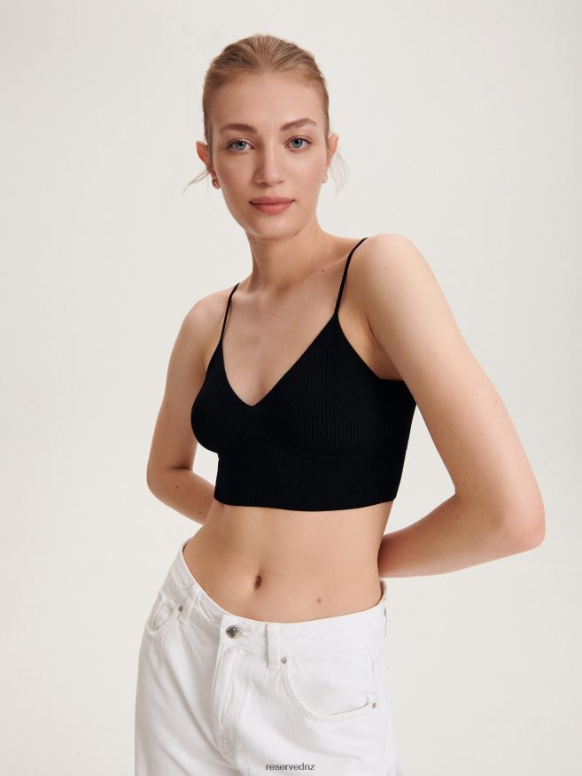 Reserved Women Crop Top P6H08T521 Apparel Black