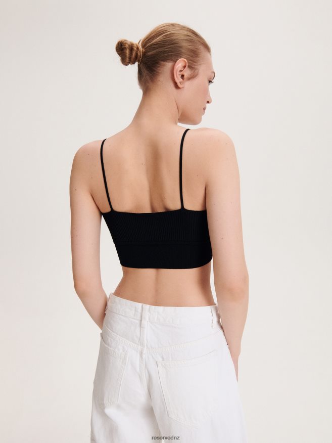 Reserved Women Crop Top P6H08T521 Apparel Black