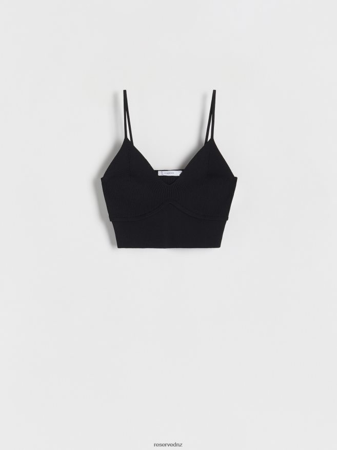 Reserved Women Crop Top P6H08T521 Apparel Black
