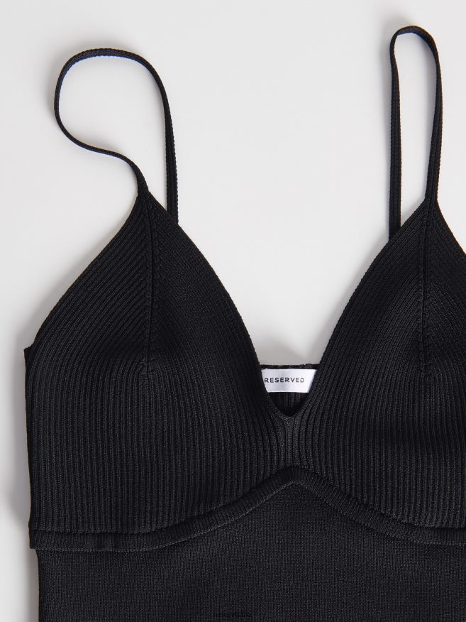 Reserved Women Crop Top P6H08T521 Apparel Black