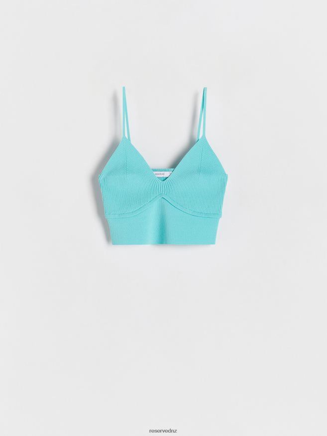 Reserved Women Crop Top P6H08T532 Apparel Aqua