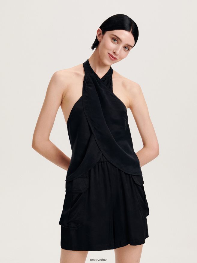 Reserved Women Cupro Rich Top P6H08T316 Apparel Black