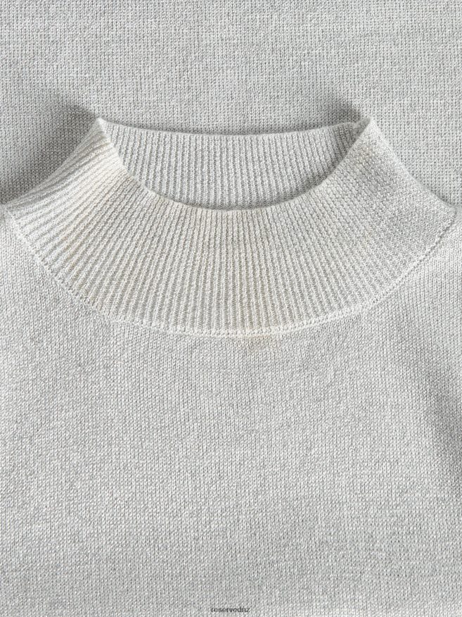 Reserved Women Glittering Jersey Top P6H08T520 Apparel Light Grey