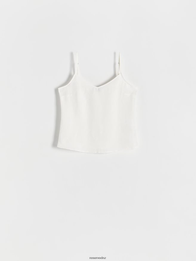 Reserved Women Linen Blend Top P6H08T322 Apparel White