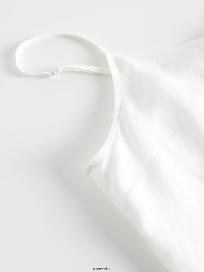 Reserved Women Linen Blend Top P6H08T322 Apparel White