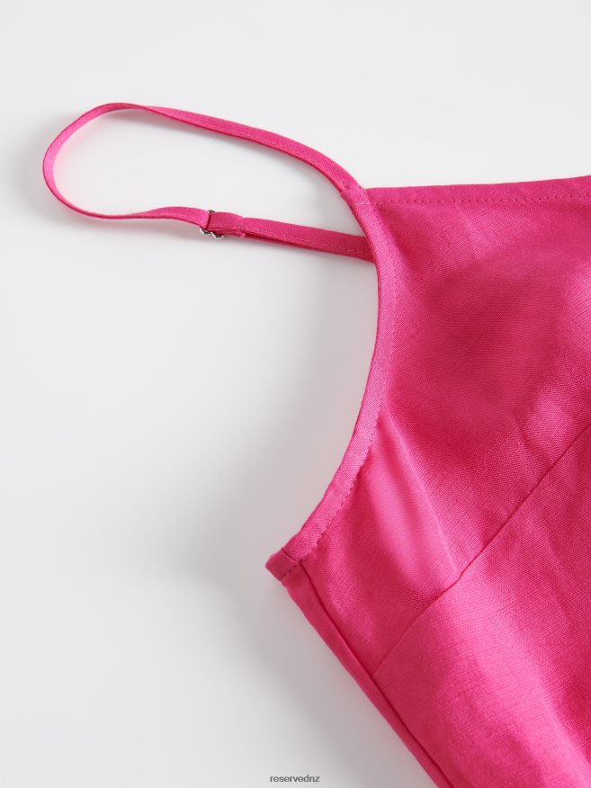 Reserved Women Linen Blend Top P6H08T350 Apparel Hot Pink