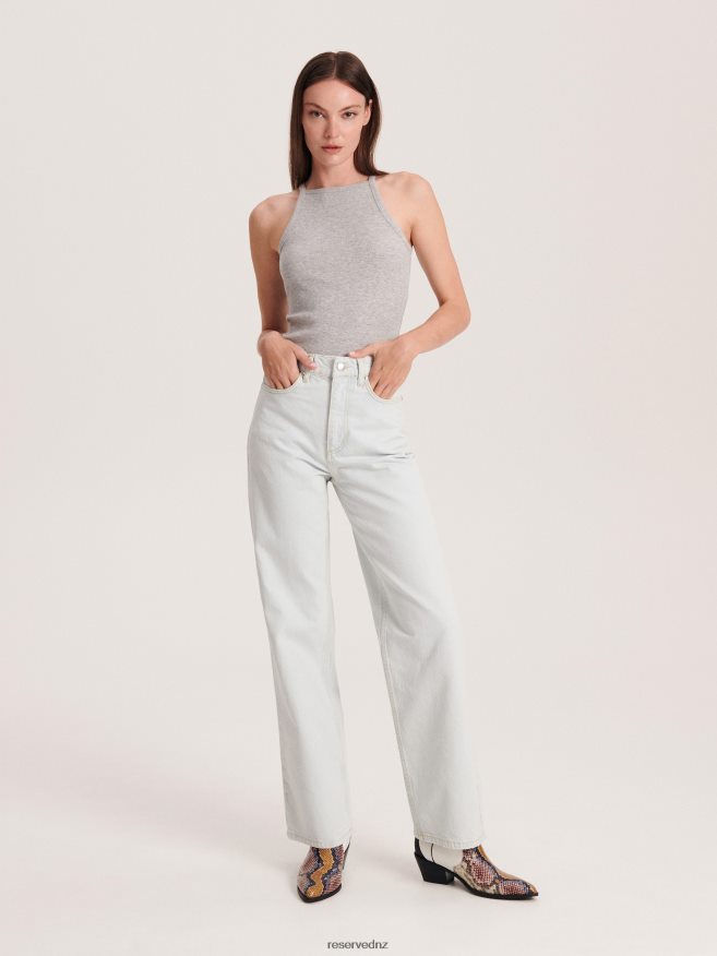 Reserved Women Melange Jersey Body P6H08T491 Apparel Light Grey