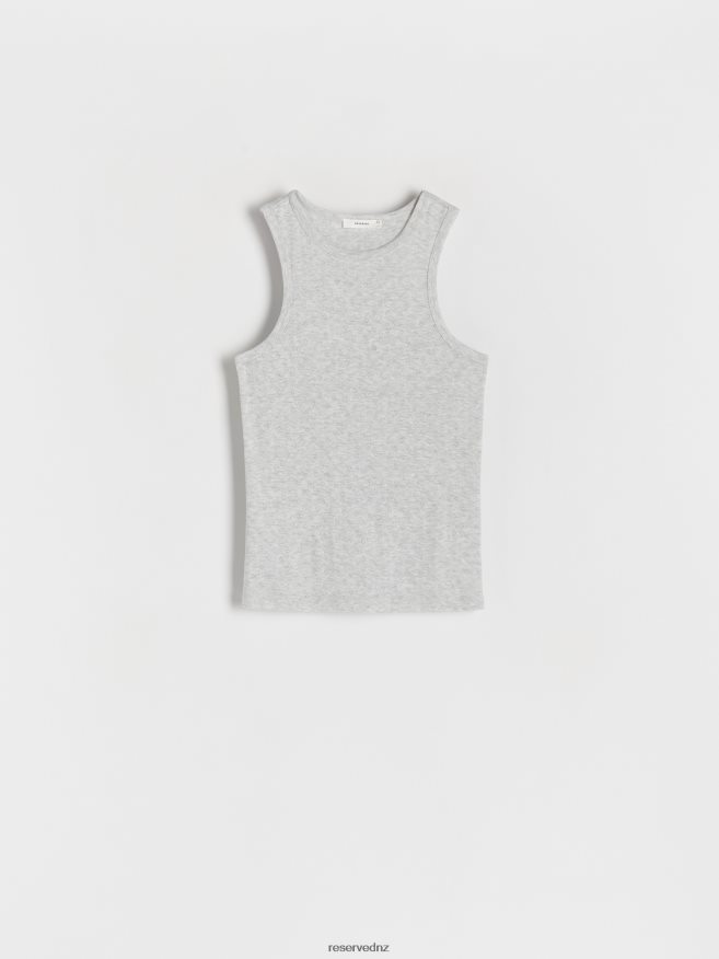 Reserved Women Openwork Top P6H08T451 Apparel Light Grey