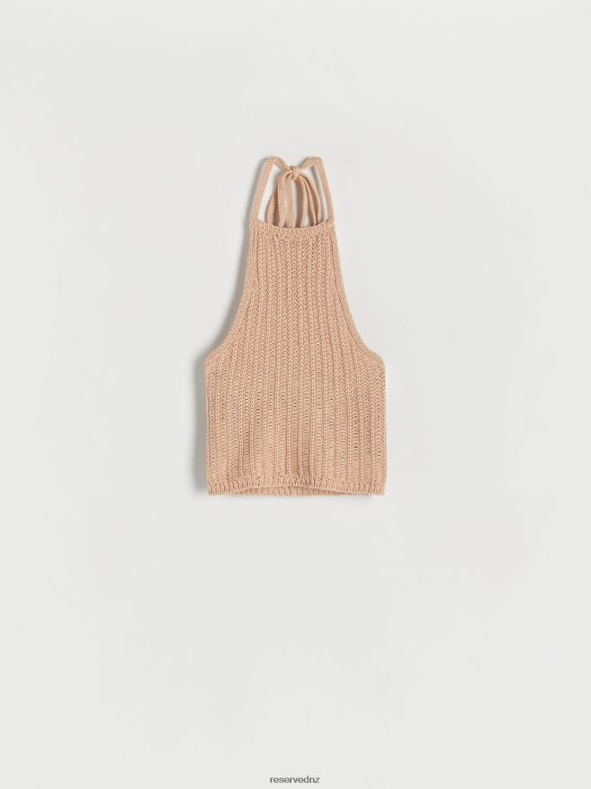 Reserved Women Organic Cotton Jersey Top P6H08T516 Apparel Coffee