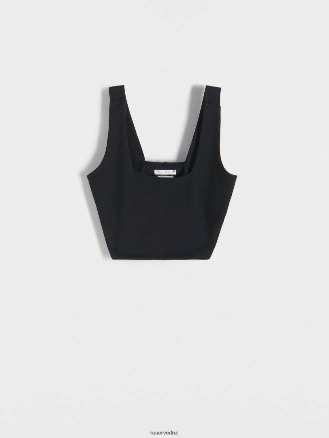 Reserved Women Plain Crop Top P6H08T493 Apparel Black