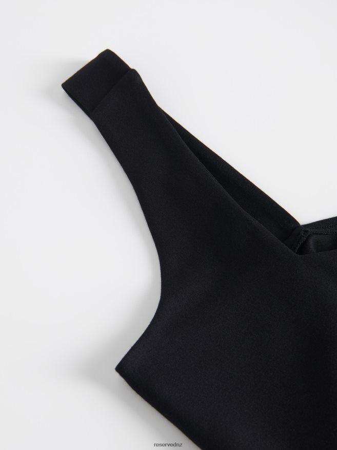 Reserved Women Plain Crop Top P6H08T493 Apparel Black