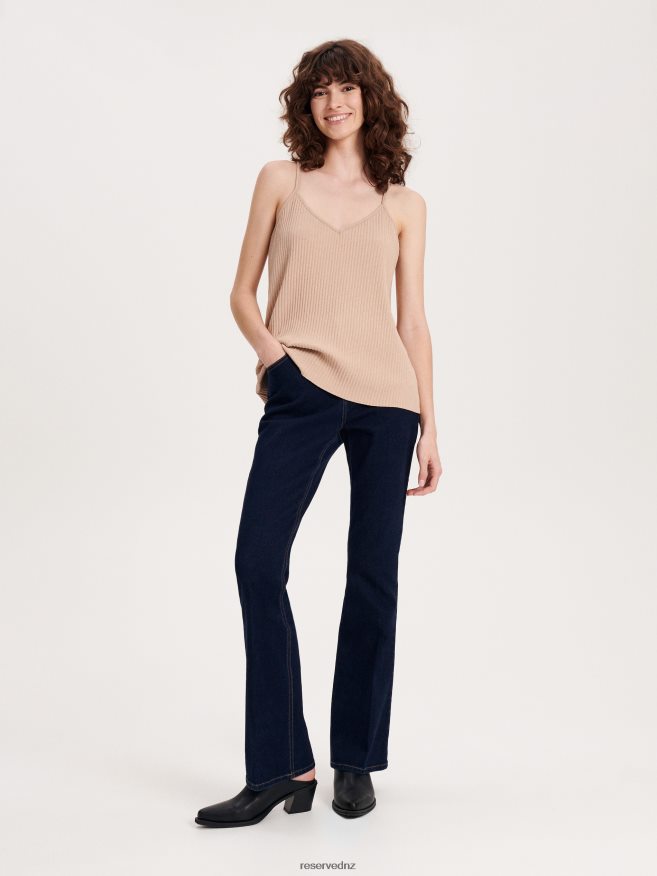 Reserved Women Pleated Jersey Top P6H08T465 Apparel Beige