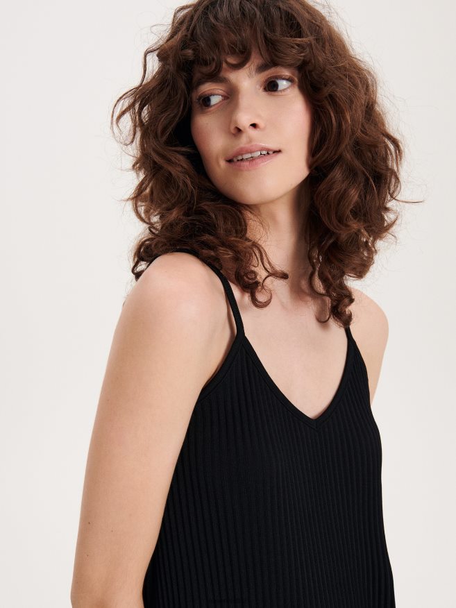 Reserved Women Pleated Jersey Top P6H08T466 Apparel Black