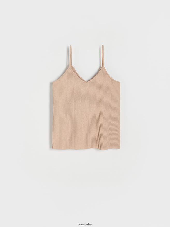 Reserved Women Pleated Jersey Top P6H08T533 Apparel Beige