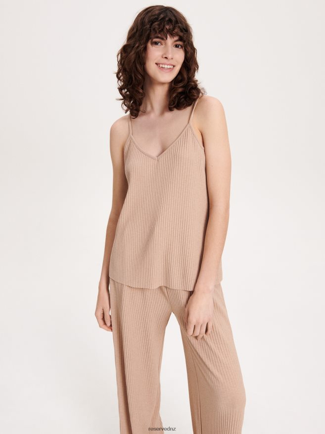 Reserved Women Pleated Jersey Top P6H08T533 Apparel Beige