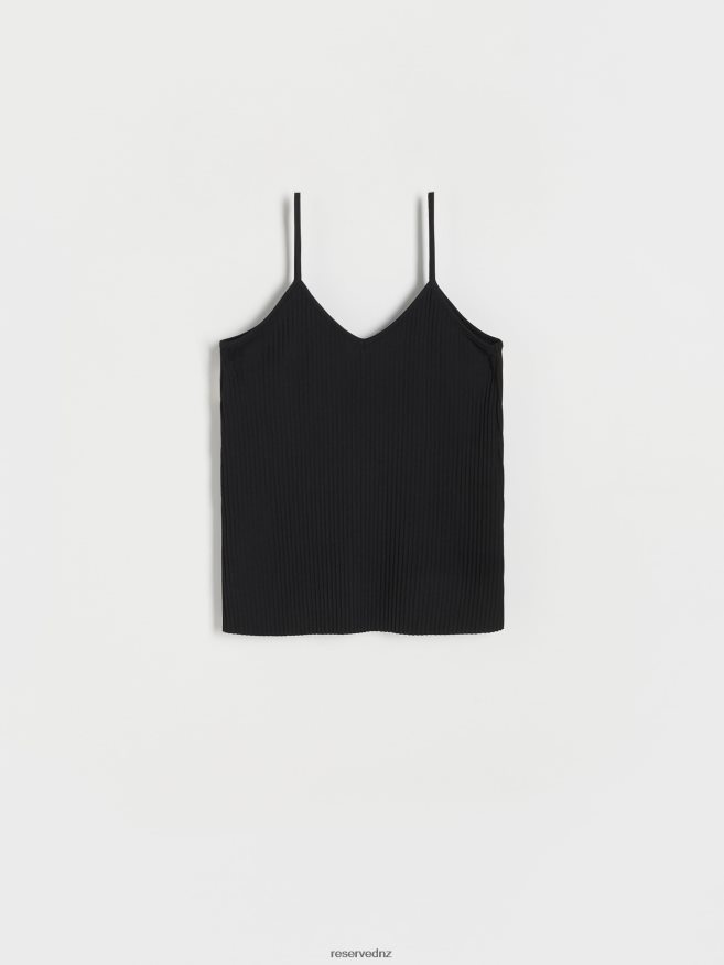 Reserved Women Pleated Jersey Top P6H08T534 Apparel Black