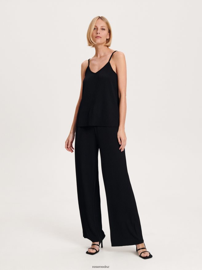 Reserved Women Pleated Jersey Top P6H08T534 Apparel Black