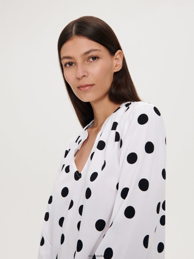 Reserved Women Polka Dot Top P6H08T12 Apparel White