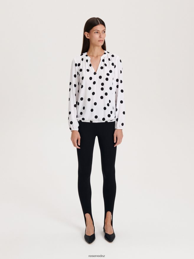 Reserved Women Polka Dot Top P6H08T12 Apparel White