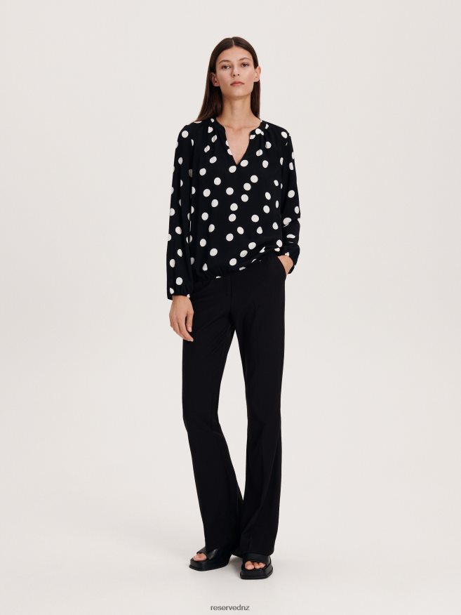 Reserved Women Polka Dot Top P6H08T56 Apparel Black