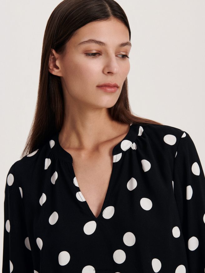 Reserved Women Polka Dot Top P6H08T56 Apparel Black