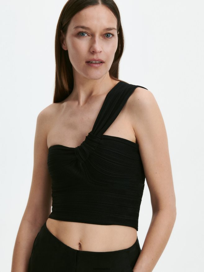 Reserved Women Rib Knit Crop Top P6H08T315 Apparel Black