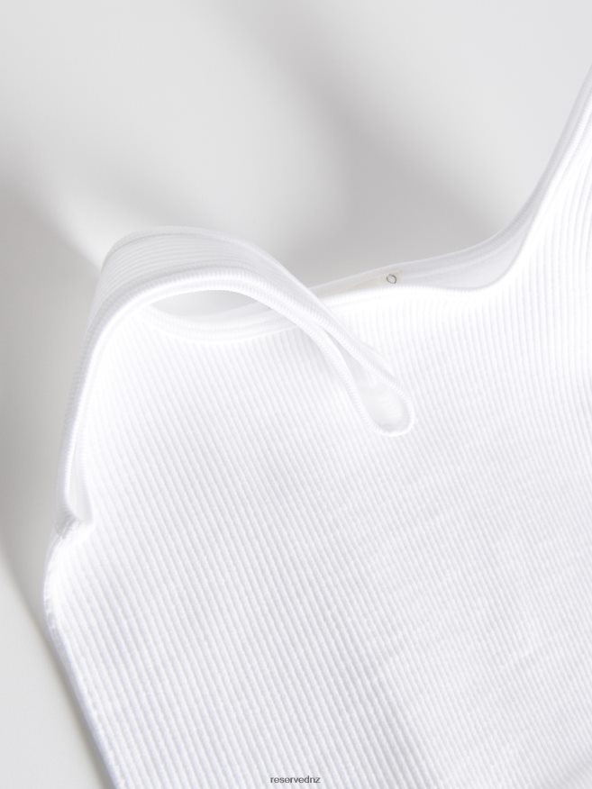 Reserved Women Rib Knit Crop Top P6H08T503 Apparel White