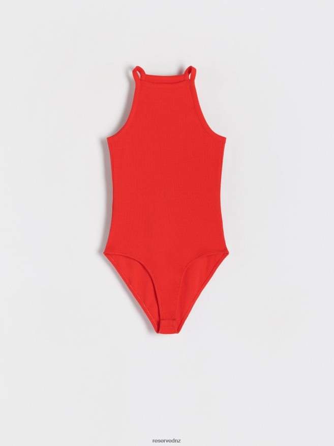 Reserved Women Rib Knit Jersey Body P6H08T499 Apparel Red