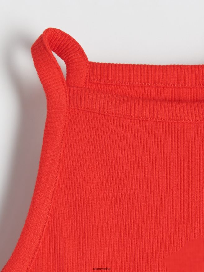 Reserved Women Rib Knit Jersey Body P6H08T499 Apparel Red