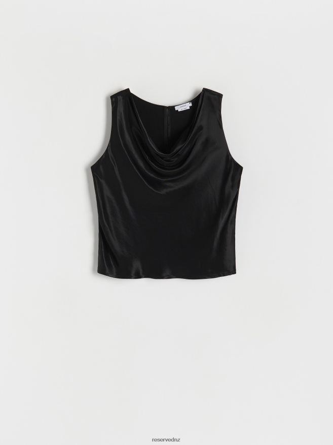 Reserved Women Satin Top P6H08T180 Apparel Black