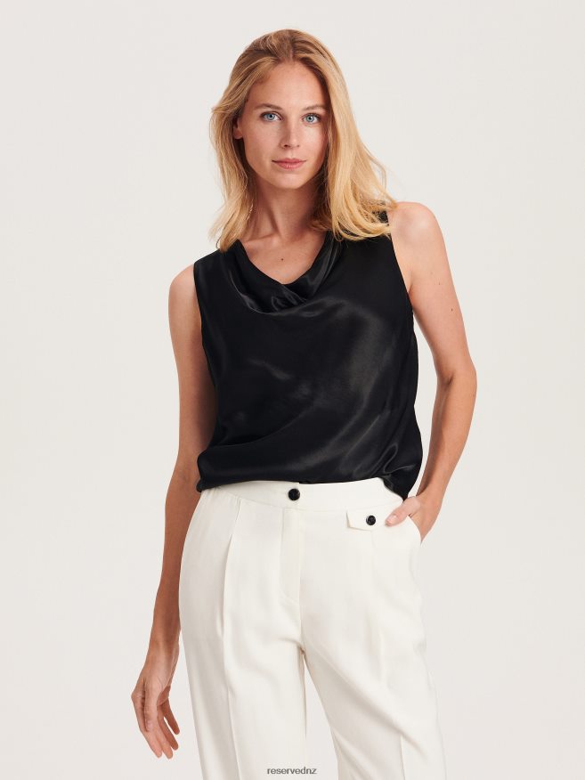 Reserved Women Satin Top P6H08T180 Apparel Black