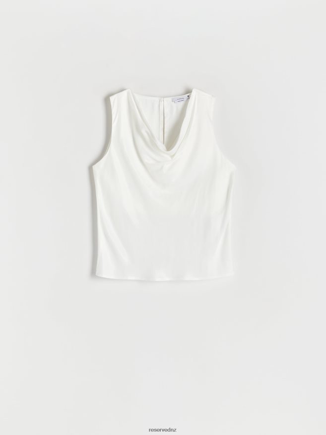 Reserved Women Satin Top P6H08T190 Apparel Cream