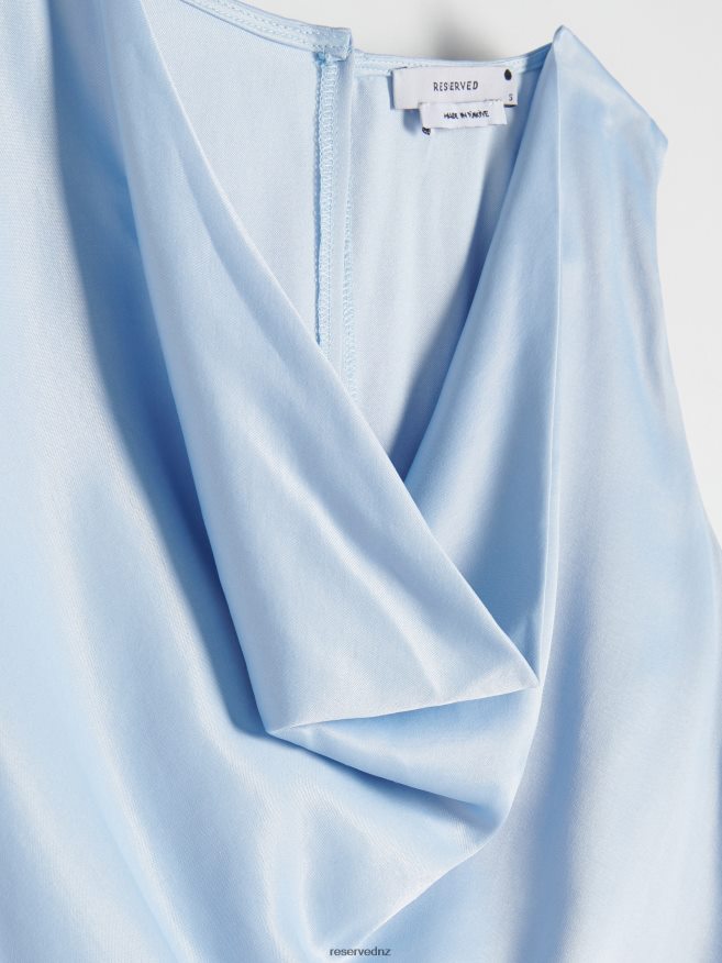 Reserved Women Satin Top P6H08T214 Apparel Pale Blue