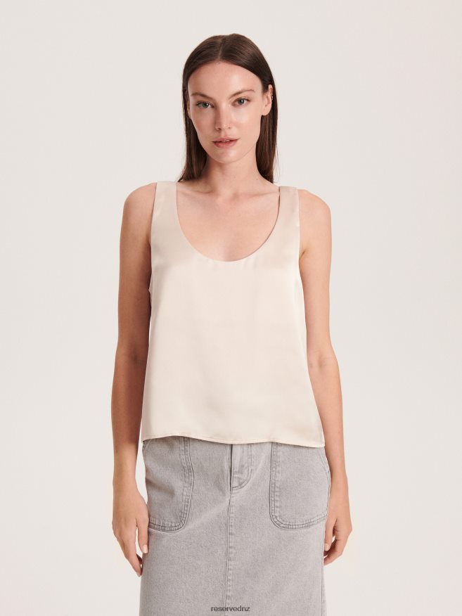 Reserved Women Satin Top P6H08T513 Apparel Beige