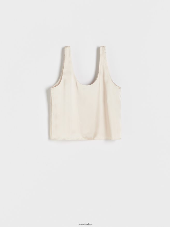 Reserved Women Satin Top P6H08T513 Apparel Beige