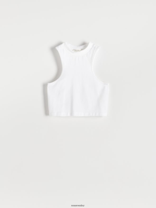 Reserved Women Seamless Jersey Crop Top P6H08T530 Apparel White