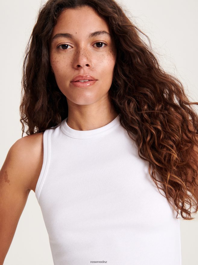 Reserved Women Slim Fit Top P6H08T419 Apparel White