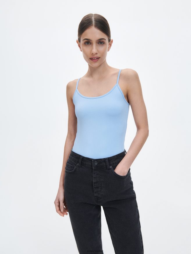 Reserved Women Slim Fit Top P6H08T471 Apparel Pale Blue