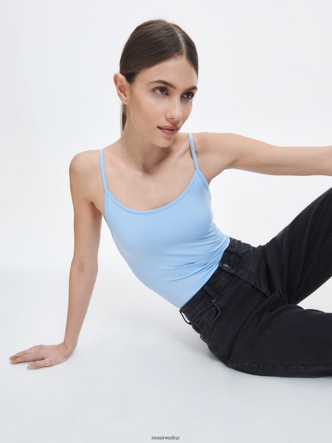 Reserved Women Slim Fit Top P6H08T471 Apparel Pale Blue