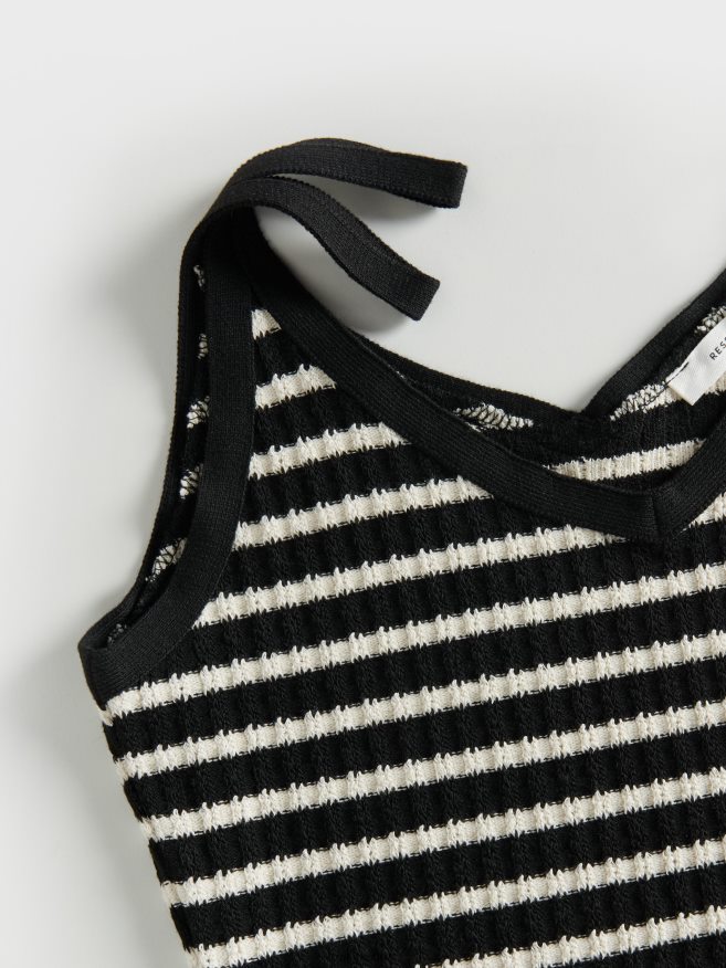 Reserved Women Stripe Top P6H08T487 Apparel Black