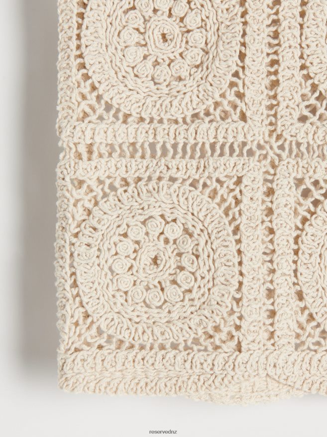 Reserved Women Structural Jersey Crop Top P6H08T519 Apparel Beige