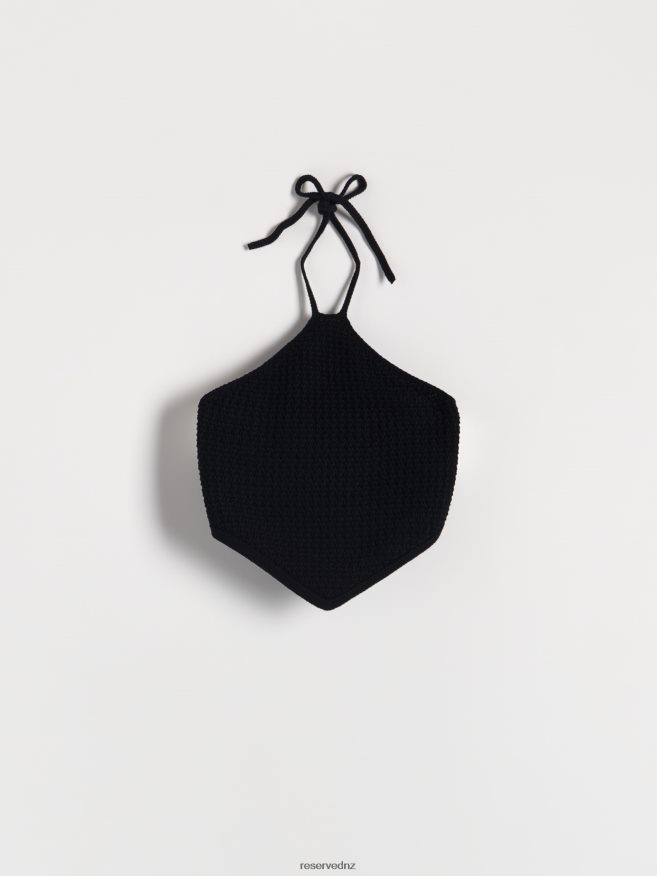 Reserved Women Structural Knit Top P6H08T518 Apparel Black