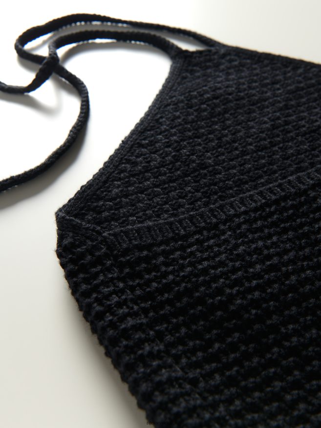 Reserved Women Structural Knit Top P6H08T518 Apparel Black