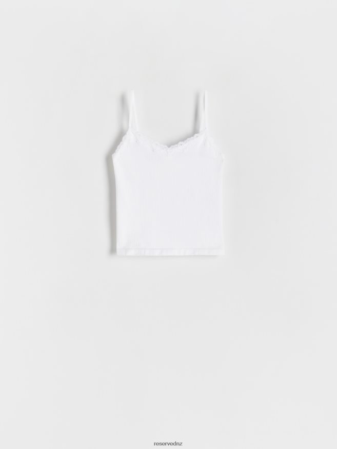 Reserved Women Top With Lace P6H08T411 Apparel White