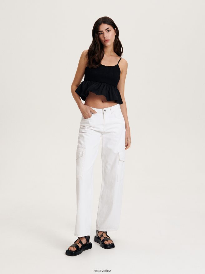 Reserved Women Top With Overskirt P6H08T480 Apparel Black